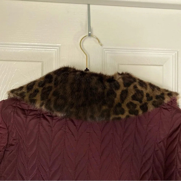 KATE SPADE New York Chevron Pattern Quilted Coat in Mulberry Size Small - Picture 5 of 6